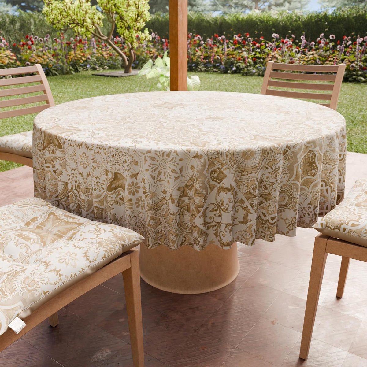 Ronde Tafelkleed Microvezel 120 cm - Vuilafstotend en Waterafstotend - Tropisch Ontwerp