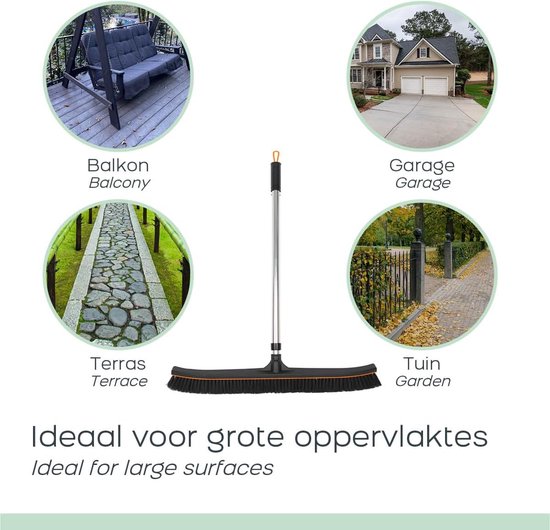 XXL Buitenbezem met Verstelbare Telescoopsteel (tot 176 cm) voor Terras, Tuin en Garage — afbeelding 2