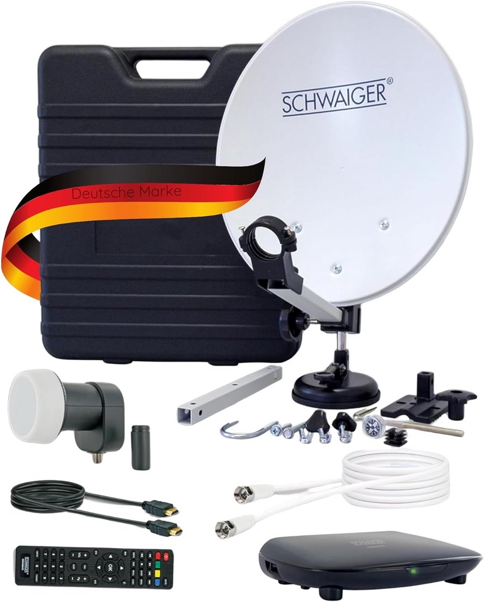 Complete Satellietsysteem 35 cm met HD Ontvanger en Koffer voor 1 Deelnemer