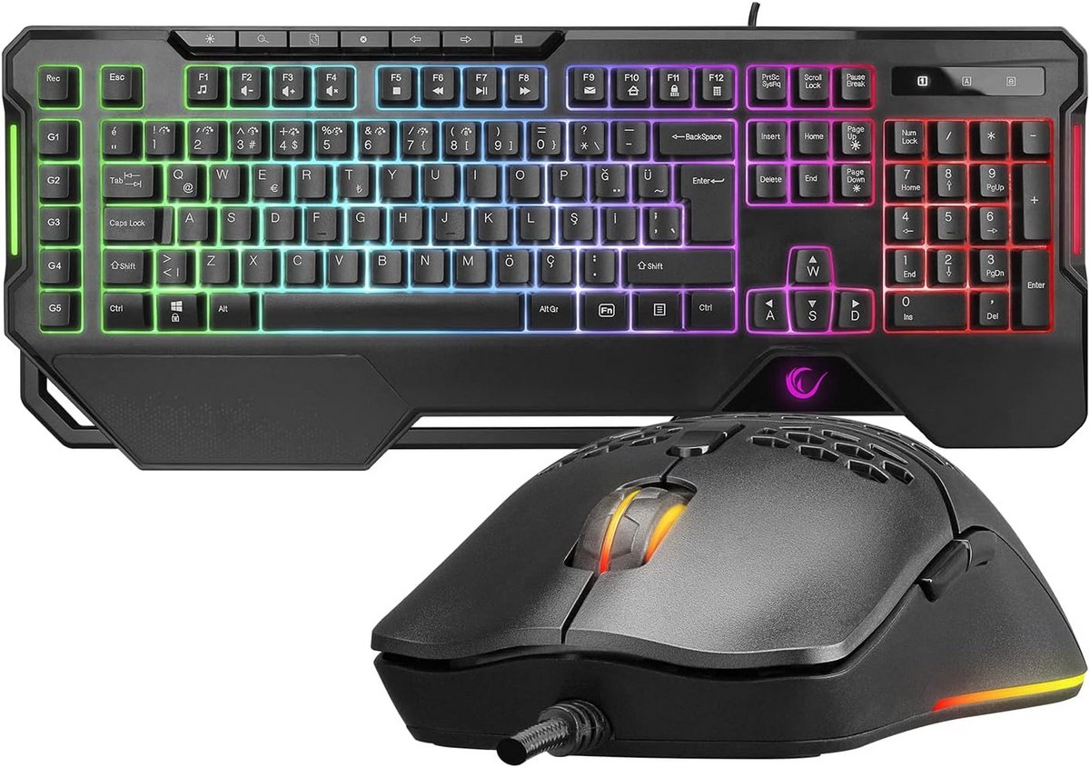 RGB Verlicht Gaming Toetsenbord en Muis Set met Hoge Precisie Sensor