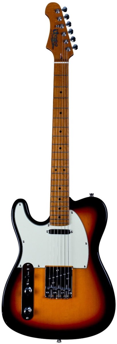 JET JT-300 SB LH Linkshandige T-style Elektrische Gitaar SS Vaste Brug Roasted Maple Toets Sunburst