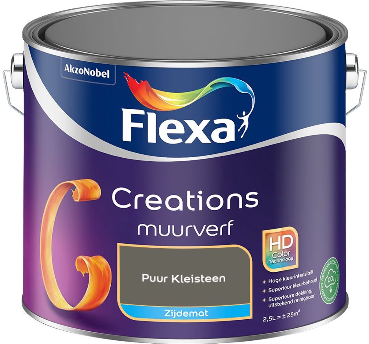 Flexa Creations Muurverf Zijdemat Puur Kleisteen 2,5 L