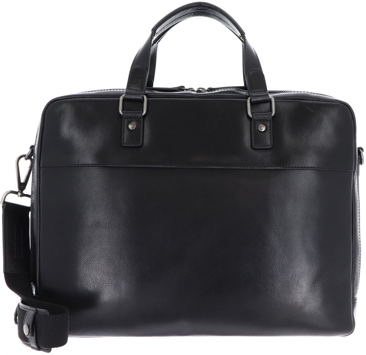 LEONHARD HEYDEN Leren business tas laptoptas met laptopvak Roma RV-Aktenmappe 2 Fächer 5369 Schwarz zwart