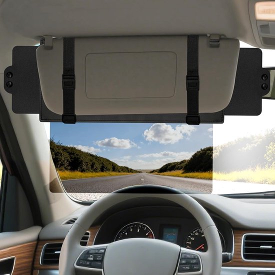 Zonneklepverlenger voor in de auto (gepolariseerd, UV400, PC-lens, zonnescherm aan beide zijden) - zonneklepverlenger - zonwering voor in de auto, anti-verblinding voor veilig rijden