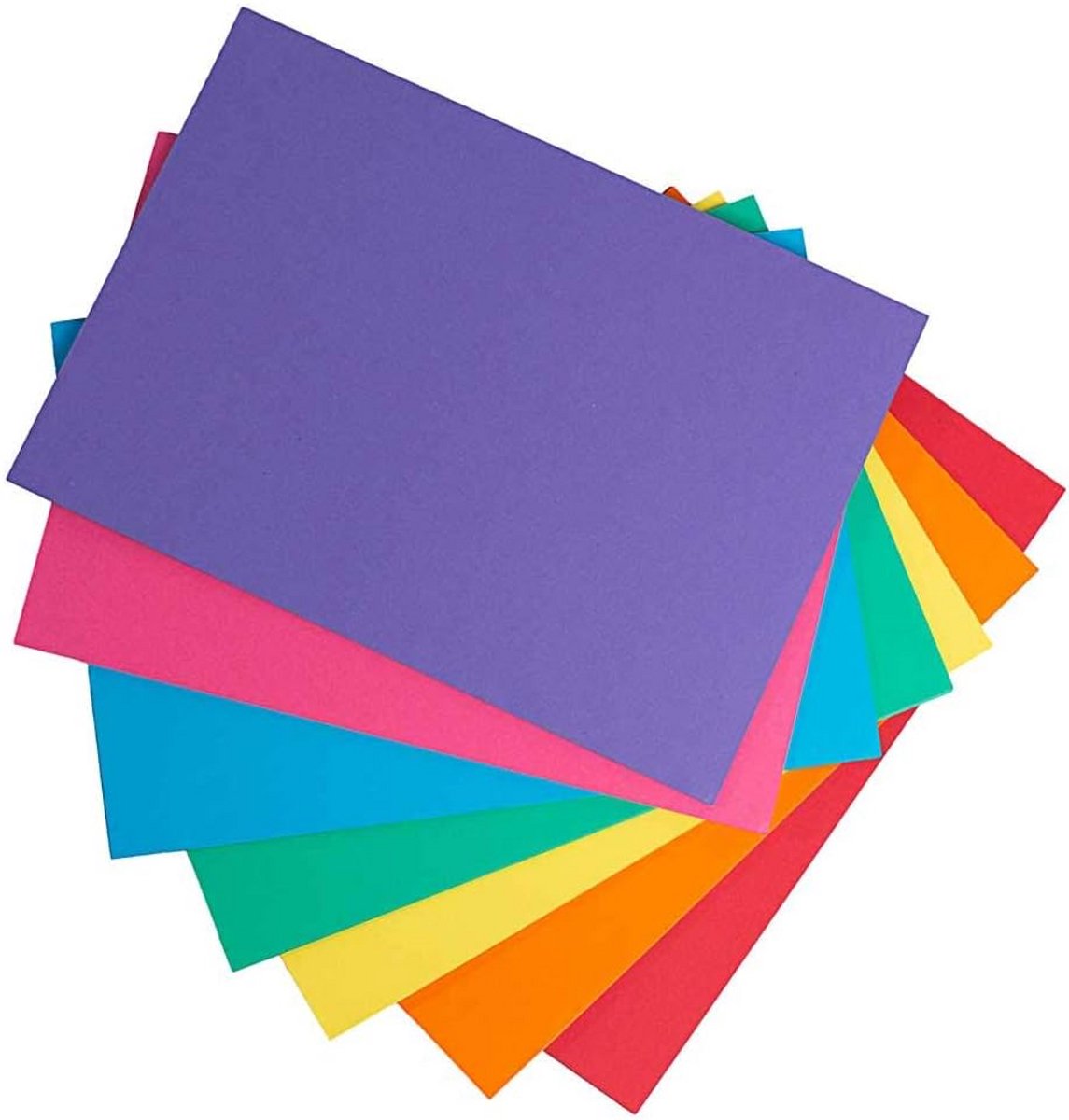 Gekleurd A4 Karton Set 7 Regenbogen Kleuren 50 Vellen 160 gsm