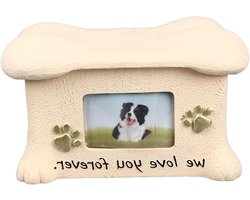 Aandenkistje met fotodisplay voor honden, compact en draagbaar, herdenkingsurn huisdieren - hondenurn van materiaal.