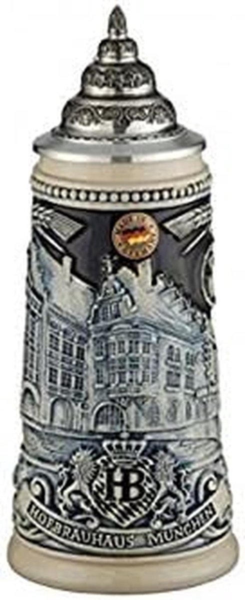 Klassieke Bierpul 0.25L Steengoed met Reliëf