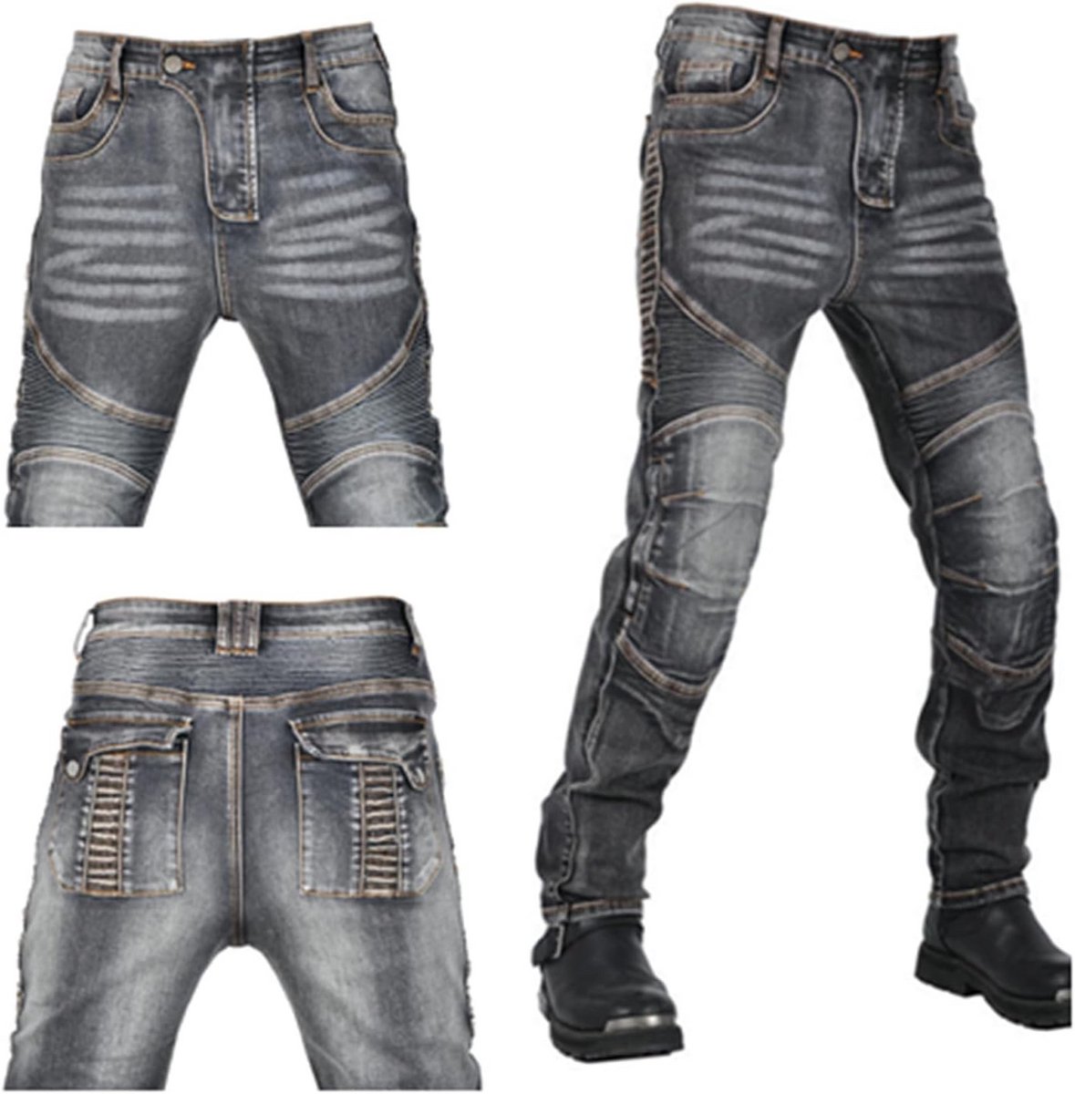 Motorrijbroek Heren Kevlar Motorjeans Bescherming Combat Touring Motor Kleding – foto 3