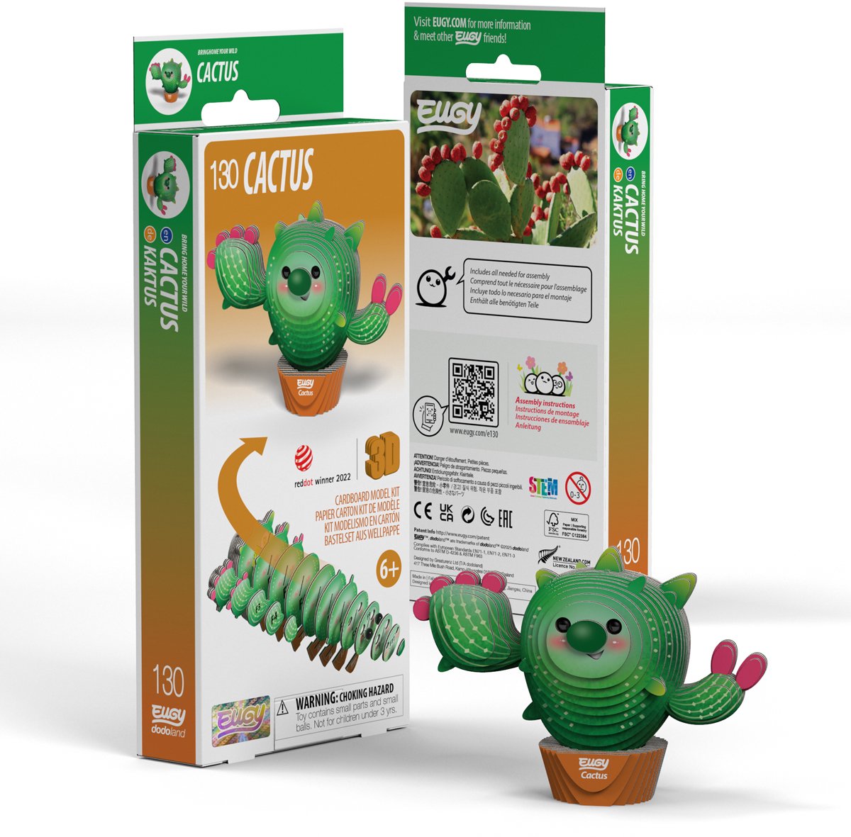 EUGY 3D Puzzel - Cactus - Fantasiefiguren - Duurzaam - Verzamel Ze Allemaal - 6 Jaar