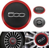 4 Stuks Auto Naafkappen voor Fiat 500 Abarth 133mm Naafdoppen Velgdeksel Naafdekse Wielnaafdoppen Velgdoppen Wieldop Wielnaafafdekking Wielnaven