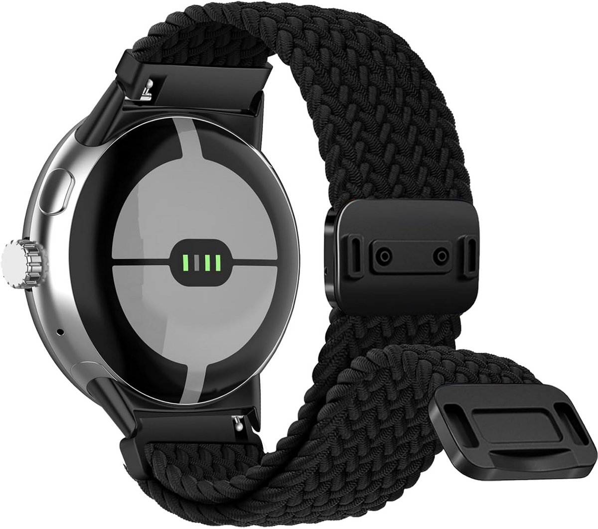 Elastische Gevlochten Horlogeband 45 mm voor Smartwatch met Magneetsluiting