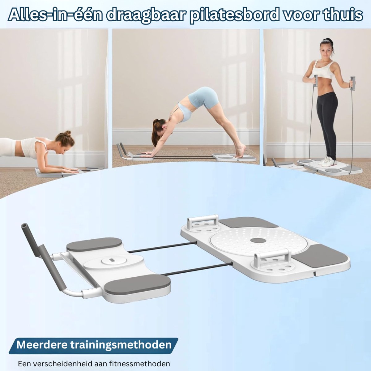 Quvo® Pilates Board Reformer Wit 3cm x 52cm x 90cm - afbeelding 3