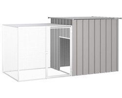 vidaXL - Konijnenhok - 200x91x100 - cm - gegalvaniseerd - staal - grijs