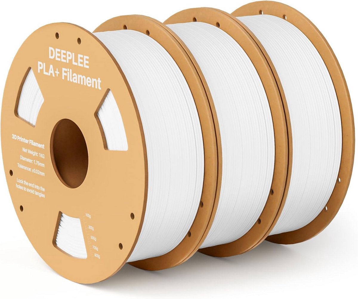 PLA+ 3D Printer Filament 1.75mm Wit - Hoge Maatnauwkeurigheid - 3 kg Spoel