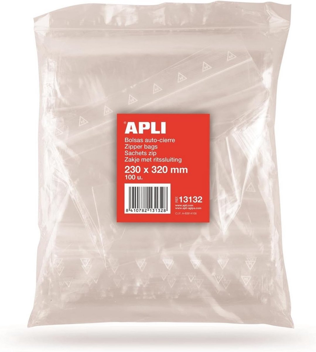 Zelfsluitende Ziplock Zakken 220 x 310 mm - Set van 100