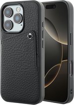 Selencia Hoesje - Geschikt voor Apple iPhone 16 Pro - Backcover met Pashouder - Zwart