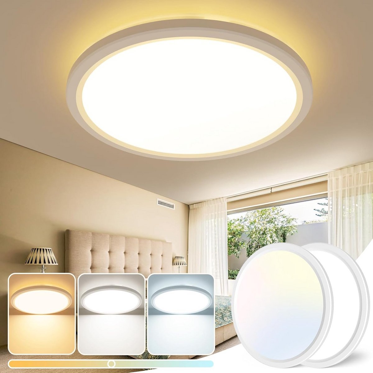 Plafondlamp Wit 2 Stuks Dimbaar Kleurtemperatuur Selecteerbaar 9 Watt