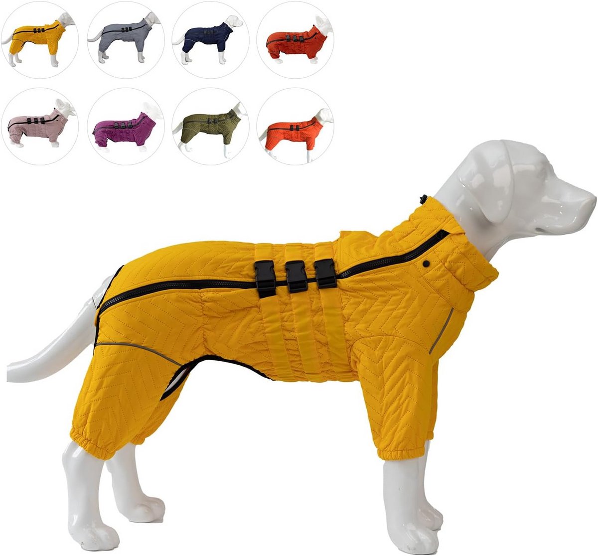 Warme Waterdichte Hondenjas met 4 Poten - Winddicht en Reflecterend Wintervest
