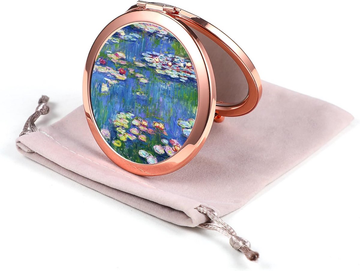 Compacte Opvouwbare Make-up Spiegel met Dubbele Vergroting