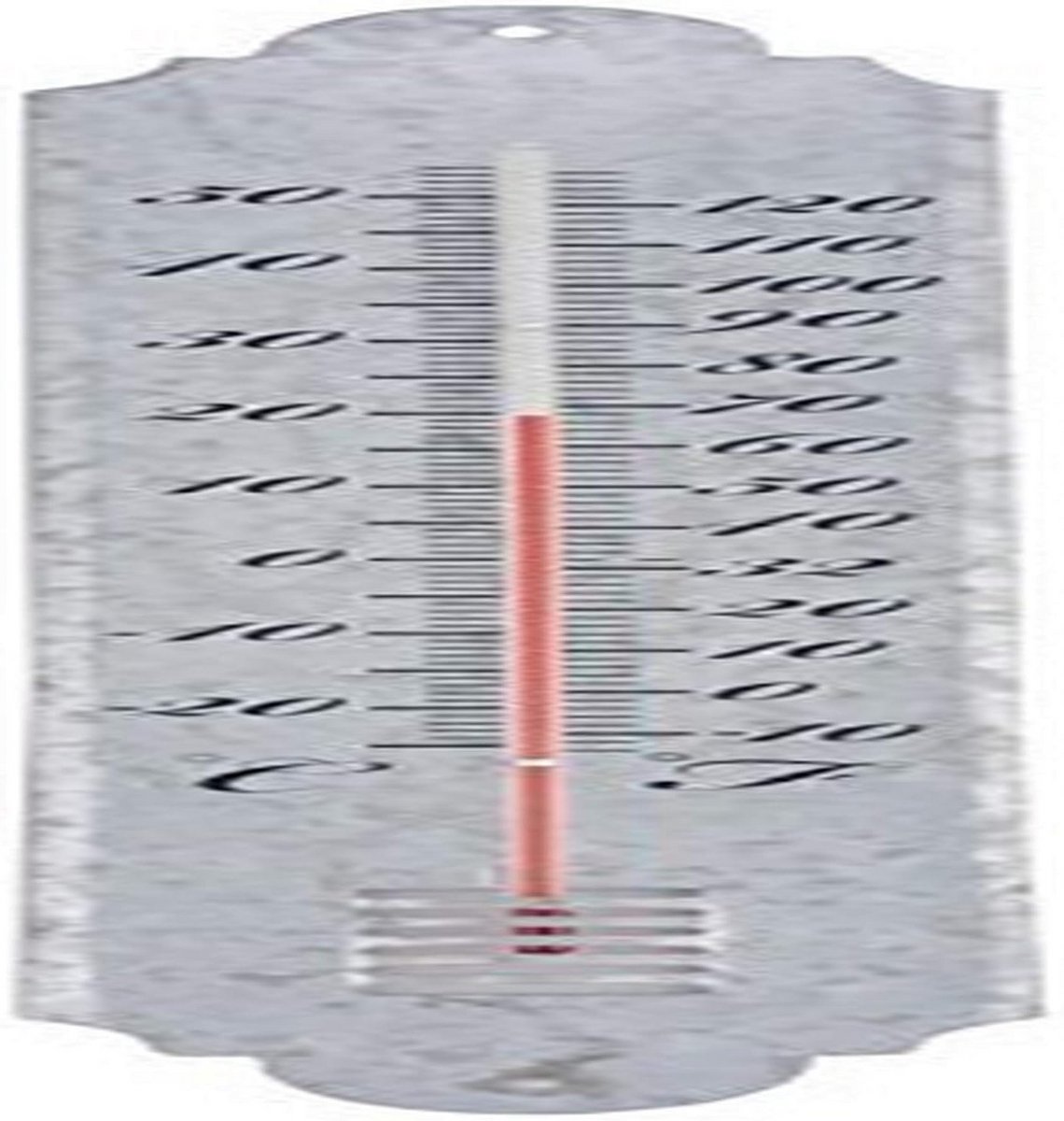 Grote buiten thermometer 50cm oud zink look