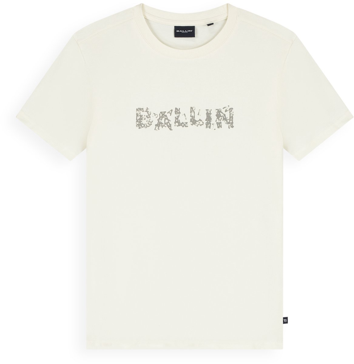 Ballin Amsterdam - Jongens Regular fit T-shirts Crewneck SS - Ecru - Maat 12