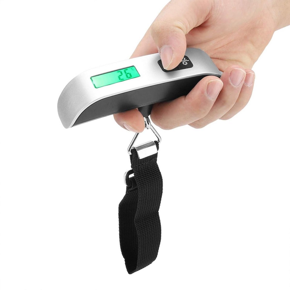 Digitale Weegschaal 50kg met LCD Display en Haak voor Bagage en Reizen
