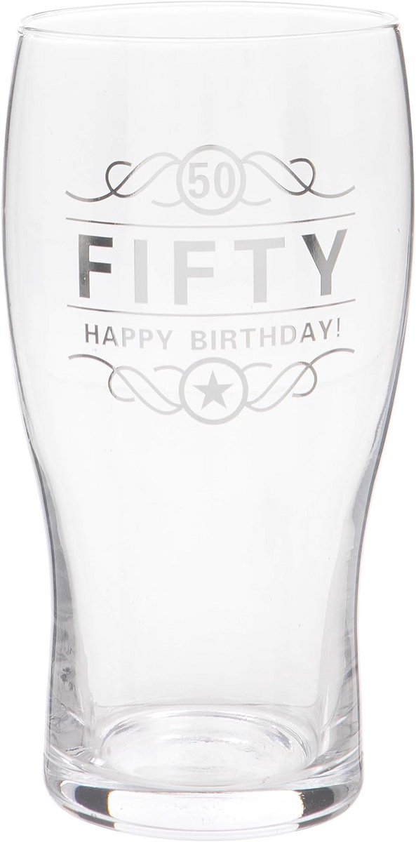Luxe Bierglas 50e Verjaardag Cadeau in Geschenkdoos - 570 ml