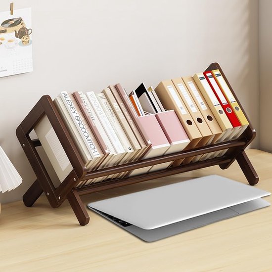 Kantelbaar Boekenrek - Modern Design Boekenplank voor Werkblad - Multifunctionele Opbergrek voor Boeken, Tijdschriften en CD's - Woonkamer, Kantoor of Slaapkamer Decoratie