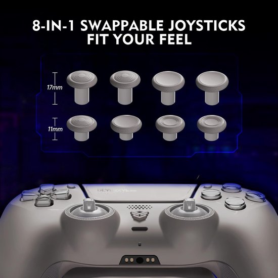 Gaming Controller - Draadloze Gamepad - Competitief Spelen - Hall Effect Joysticks - 16 x 10 x 6 cm — afbeelding 4