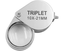 10x 21mm Juweliersloep met Glazen Lens, Vouwend Ontwerp voor Sieraden, Munten, Postzegels en Diamanten - Compact en Draagbaar