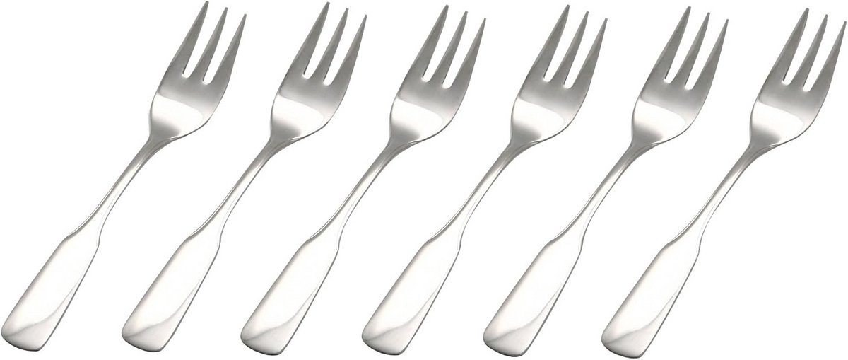 Set 6 Cakevorken Roestvrij Staal - Elegante Dessertvorken voor Taart en Cake