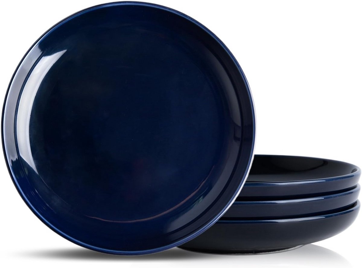 Set van 4 Dessertborden - Blauw Keramiek - Oven, Magnetron & Vaatwasserbestendig
