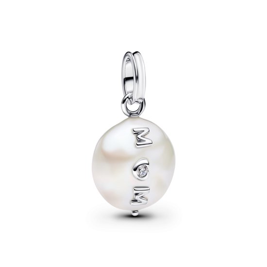 Pandora Moments Mum-charm avec perle baroque cultivée traitée Argent Charm femmes793783C01