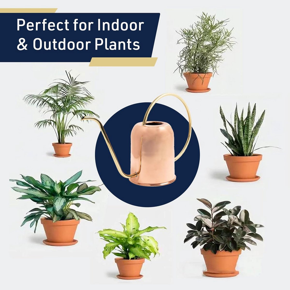 Koperen Gieter - Kleine Waterkan - Planten Water Geven - Lange Nauwkeurige Tuit - 1.5 Liter Capaciteit - Koperkleurig — cadeau in Wonen & Interieur - foto 6