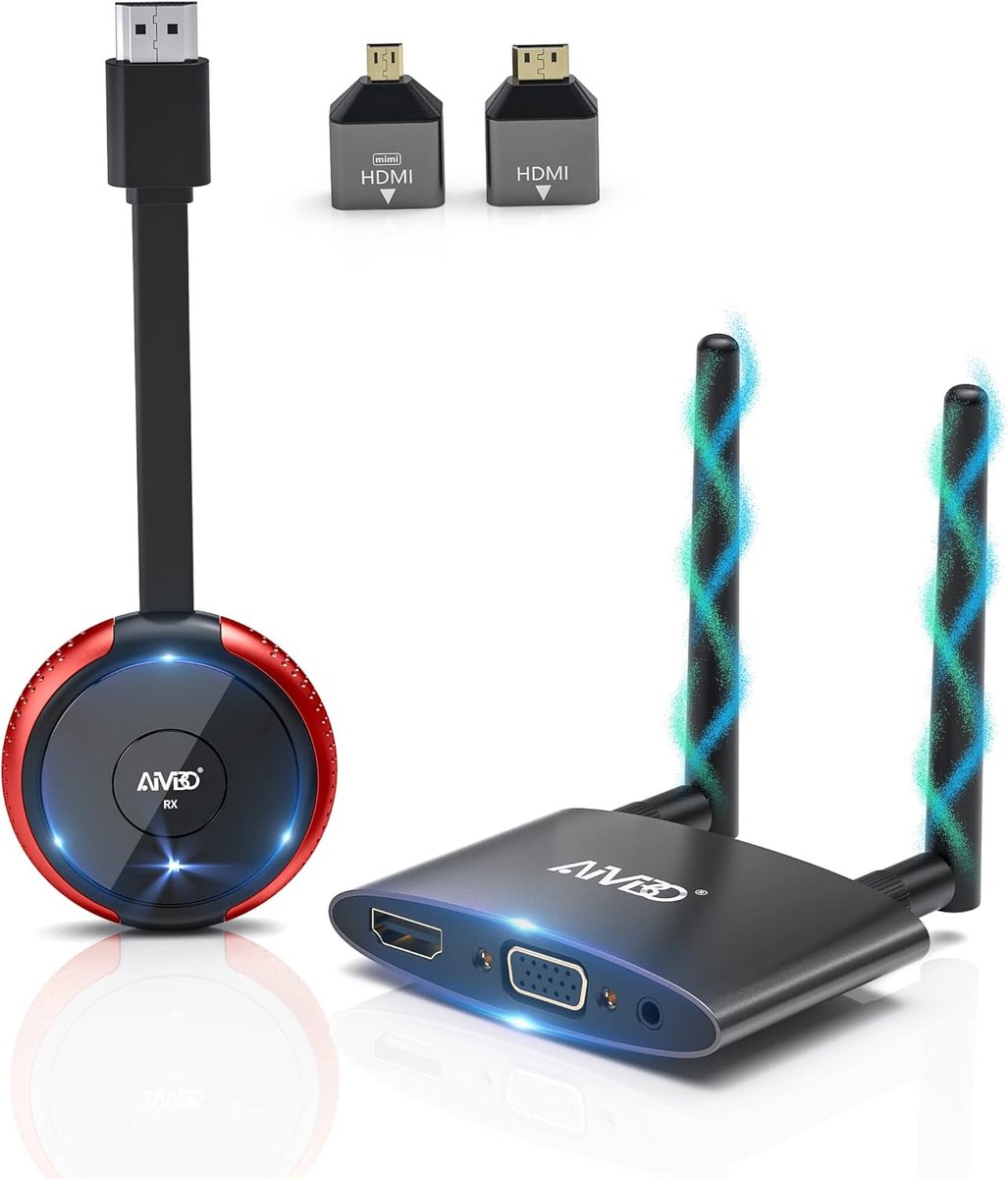 Draadloze HDMI 4K 5G Zender en Ontvanger - Extender voor 8 Apparaten, 165FT Afstand, 4K/1080P voor HDTV, Beamer, Monitor, PS5, Laptop, Camera
