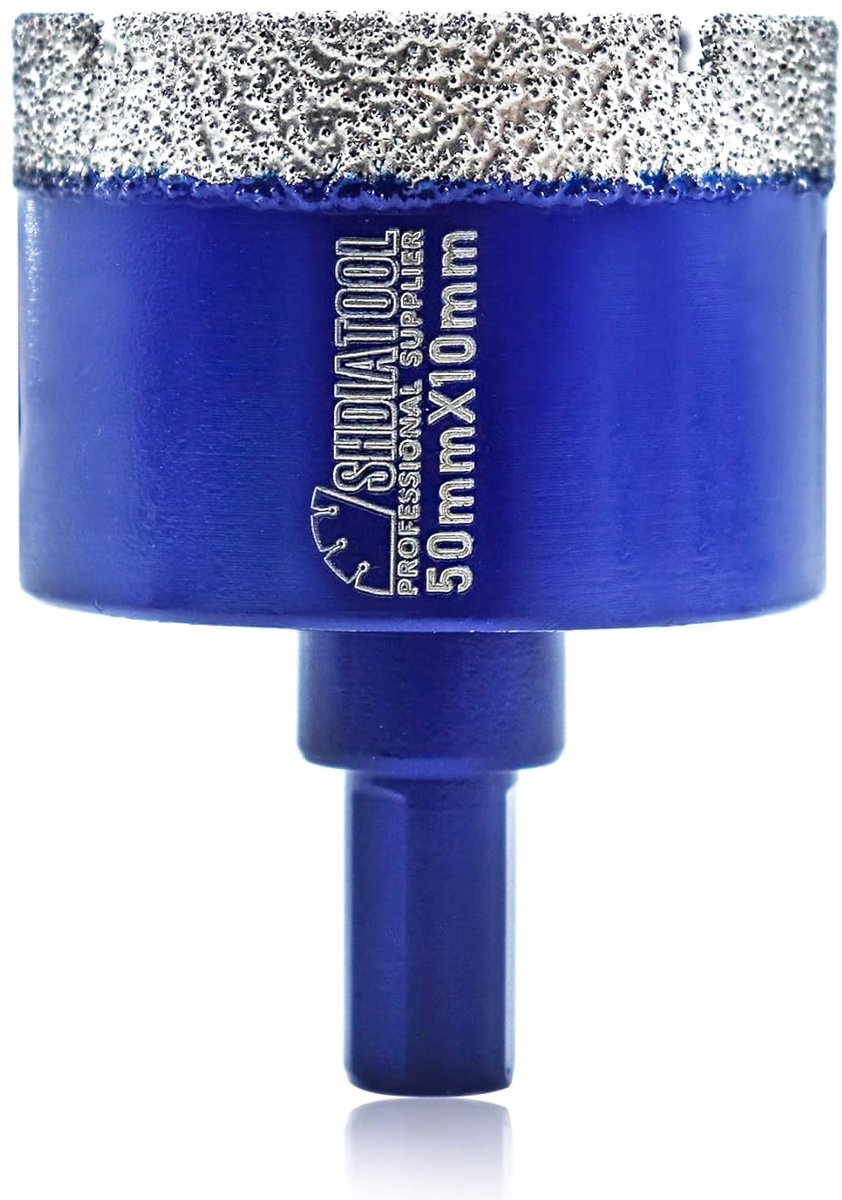 Diamantboor Set 50mm - Zaagbits voor Tegel, Marmer, Keramiek en Graniet met Driehoekige Schroefverbinding