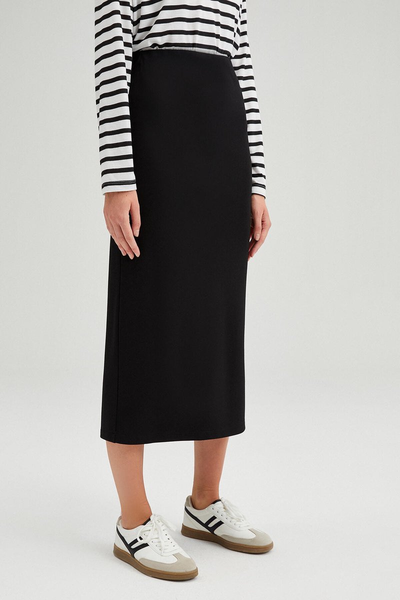 Touché Privé - Jersey rok met elastische taille - Zwart - Dames