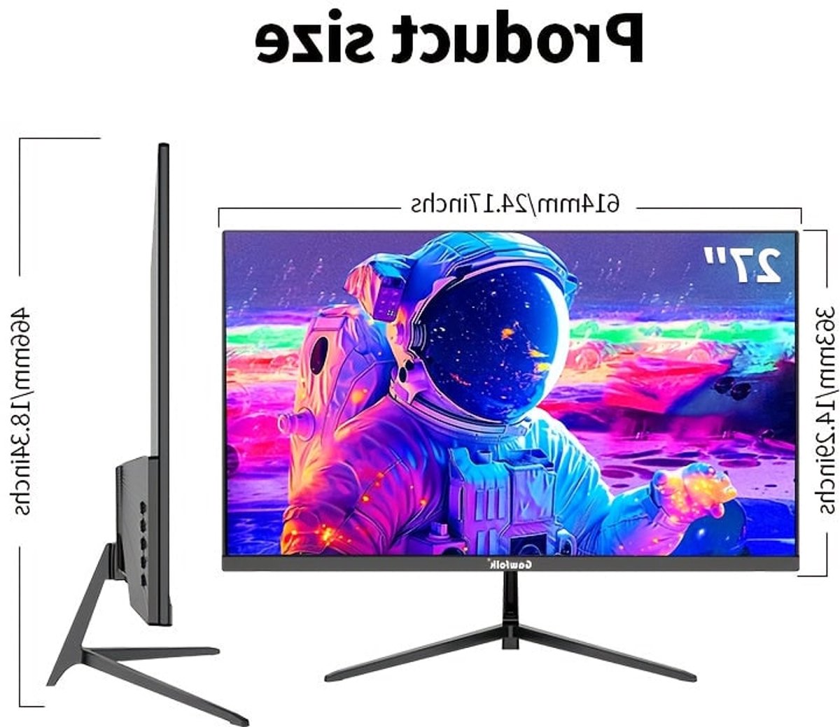 Gaming Monitor – Gaming Scherm – Multimedia Monitor – Professioneel Display – 27 Inch 4K IPS Scherm – FreeSync & Oogbescherming – Frameloos Design