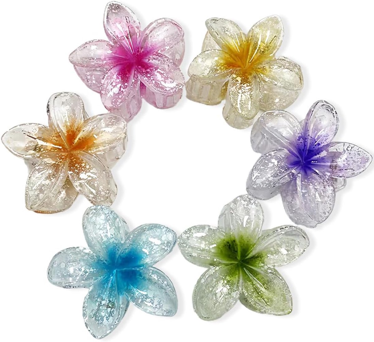 6x Elegante Bloemen Haarklemmen - Antislip Kapsalon Klemmen voor Dik Haar Dames