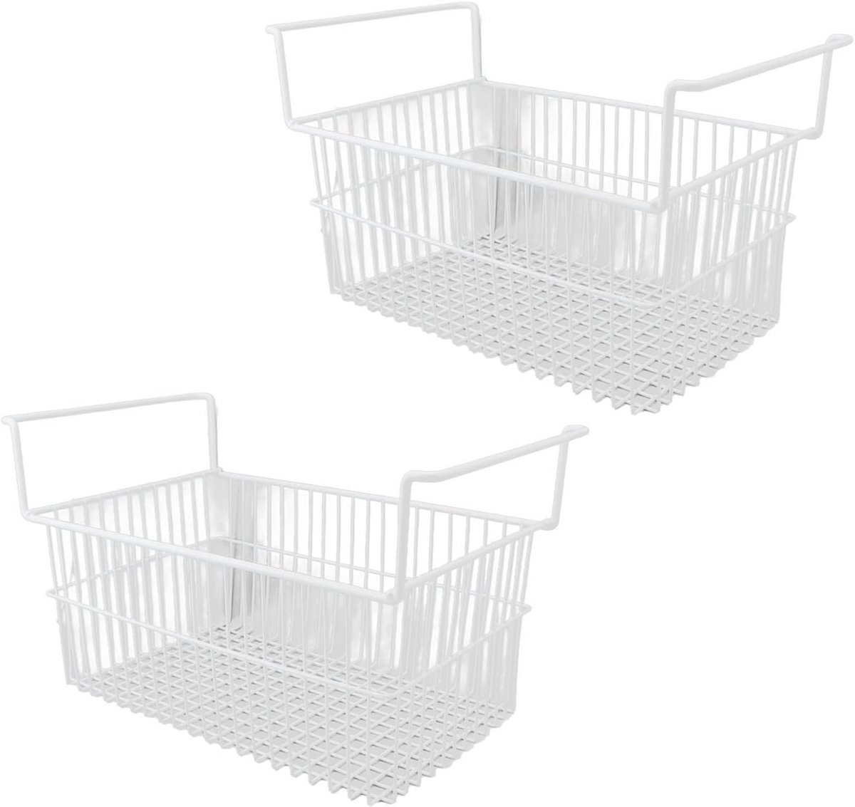 Set van 2 Diepvriesmandjes voor Organisatie - Metalen Draadmanden met Handvat