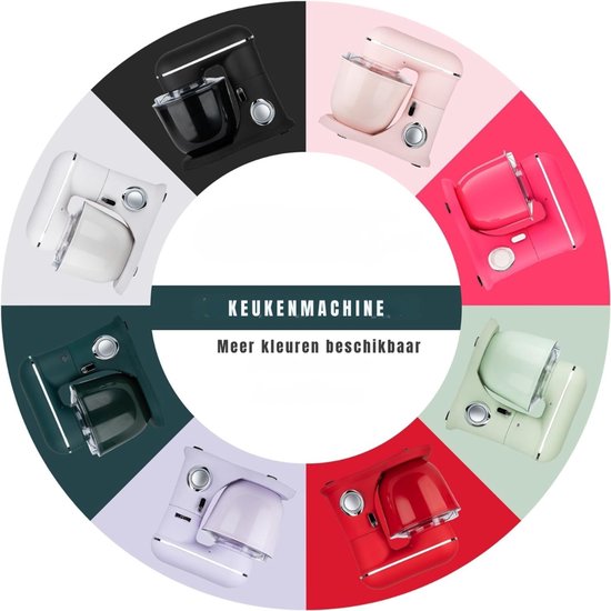 REN® Mixer met mengkom - Mixer - Mixer met mengkom keukenmachine - Roze - ‎22cm x 35cmx 33 cm; 4.25 kg van Merkloos — afbeelding 2