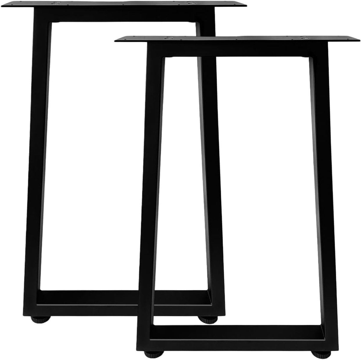 Set van 2 Metalen Tafelpoten Trapeziumvormig Slijtvast en Verstelbaar voor Eettafel of Bureau