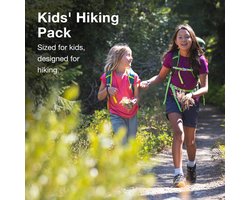 Osprey Jet 18 rugzak 18L Jet Unisex kinderrugzak - lichtgewicht rugzak voor dagtochten - AirScape rugsystem - geventileerd rugpaneel - elastische zijzakken - waterdichte afwerking - regenkap - trekking rugzak