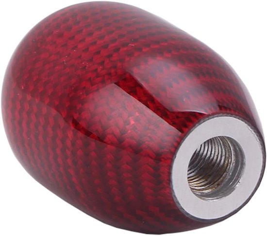 Koolstofvezel versnellingsknop met adapters voor handgeschakelde auto's - rood — afbeelding 4