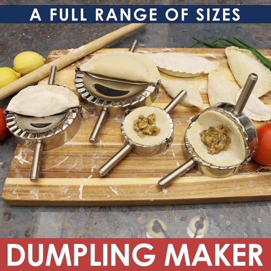 RVS raviolivorm, pierogi- en dumplingmaker, deeguitsteker, keukenaccessoires 10 cm van RVS — afbeelding 5