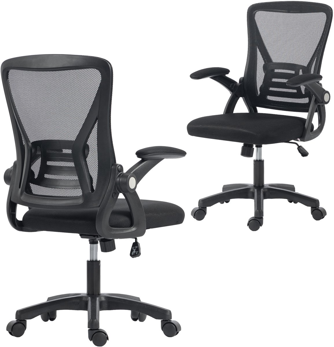 HOMCOM bureaustoel - mesh (100% polyester) - 59,5 x 56 x 103 cm - zwart