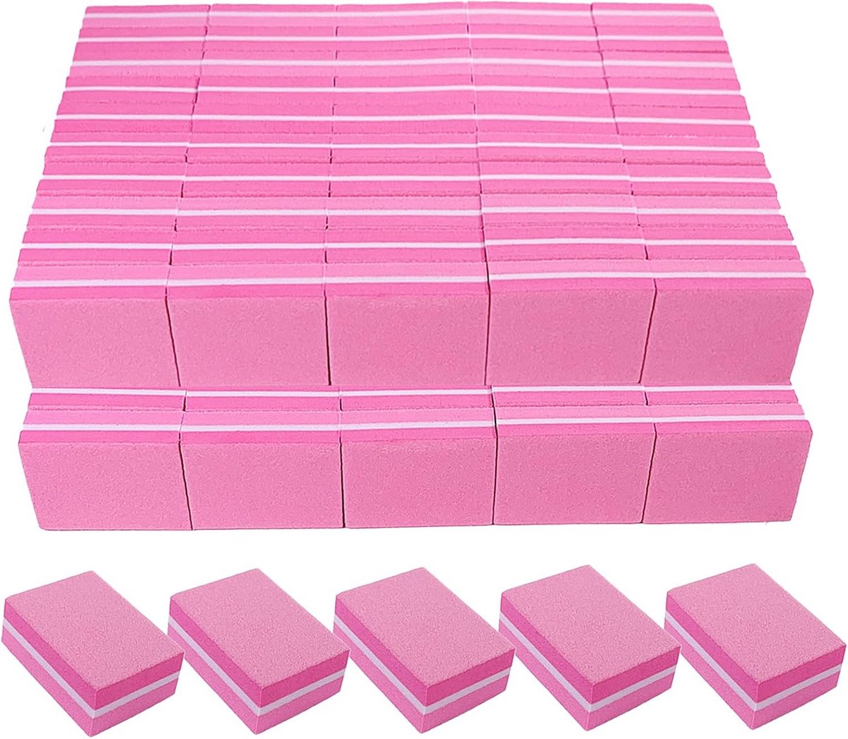 Professionele Nagelbuffers 180/240 Grit - Mini Bufferblokken voor Manicure (100 Stuks)