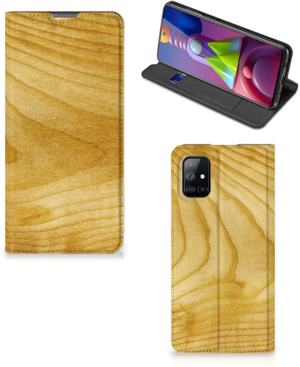 Samsung Galaxy M51 Book Wallet Case Licht Hout