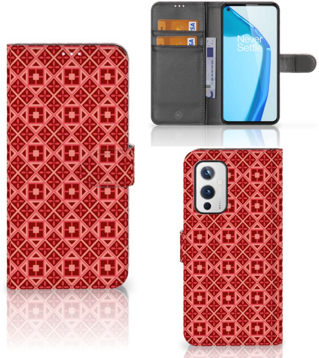 OnePlus 9 Telefoon Hoesje Batik Rood