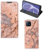 Étui pour téléphone OPPO A73 5G Wallet Book Case Marble Oranje